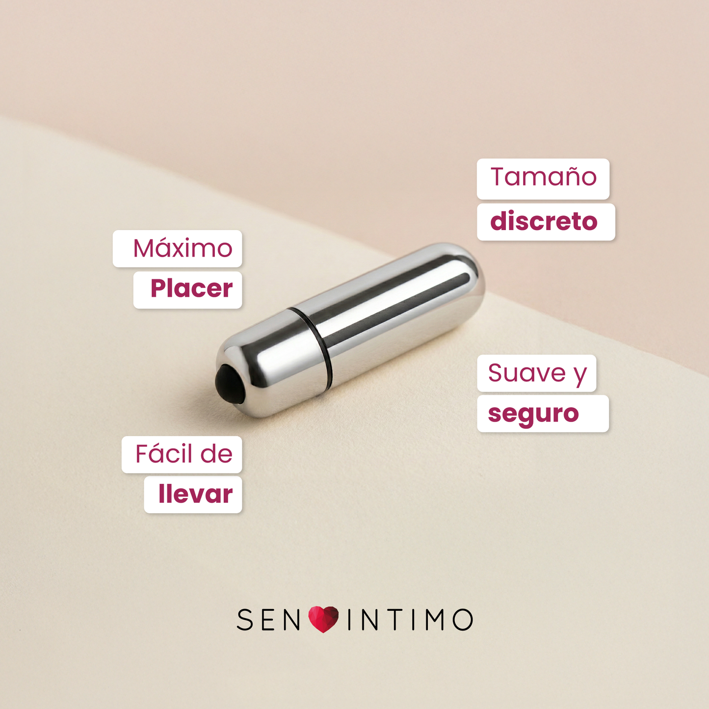 Bala Vibradora Sen Íntimo - Pequeño e irresistible. Diseño ultra compacto, discreto pero poderoso, placer al primer contacto