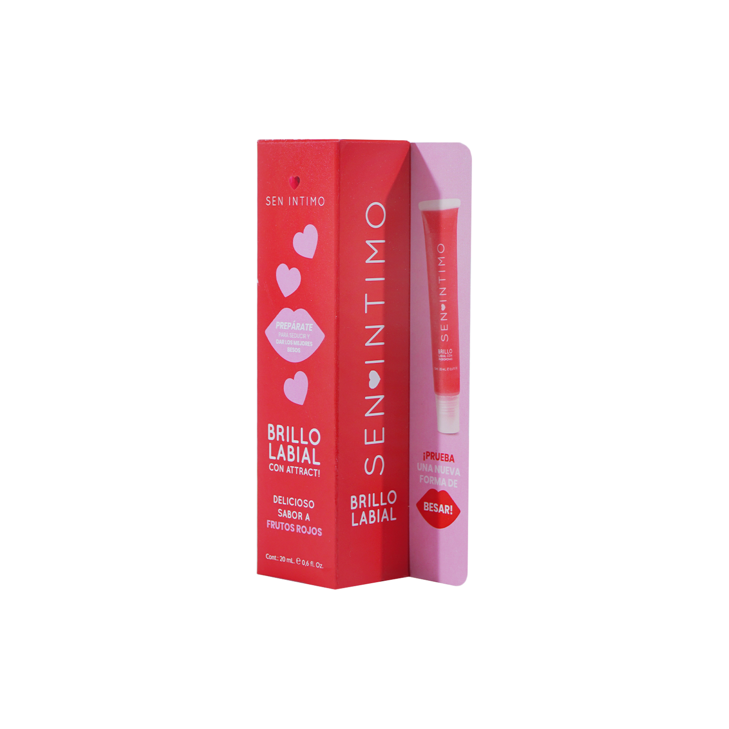 Brillo Labial Frutos Rojos 20ml Sen Íntimo - acabado jugoso, sabor frutal, hidrata y realza los labios
