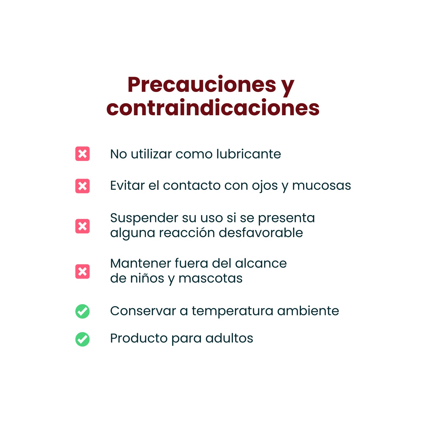 Precauciones Aceite para Masajes Sen Íntimo - Uso externo, conservar a temperatura ambiente