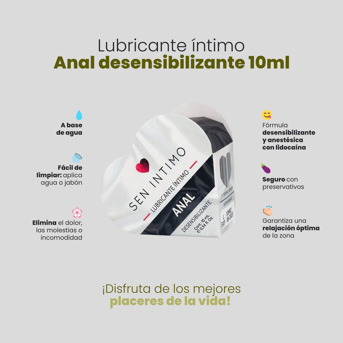 Heart Anal Lubricant X 10 Ml Sen Intimo