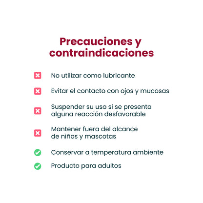 Precauciones y contraindicaciones del aceite sensual para masajes Sen Íntimo