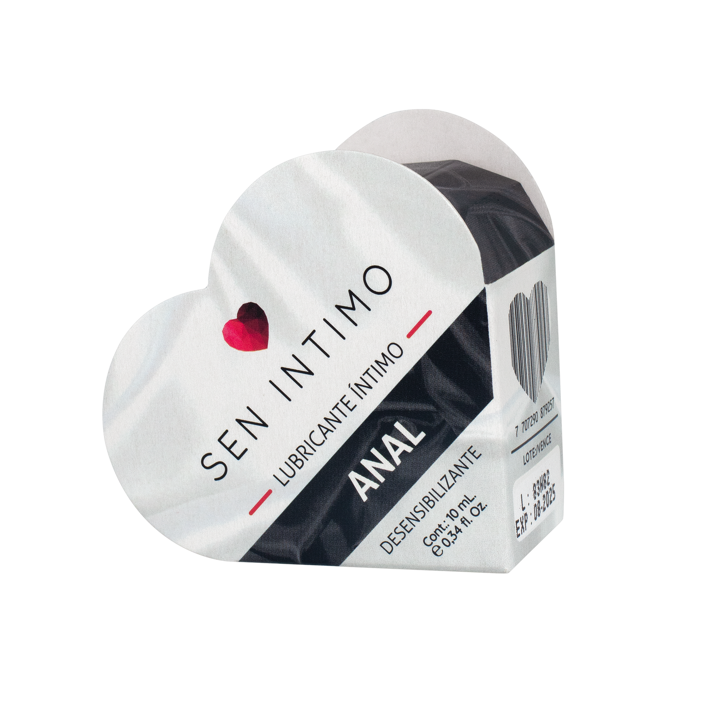 Lubricante Anal Desensibilizante 10ml Sen Íntimo - base agua, libre de parabenos, compatible con preservativos