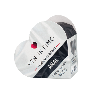 Lubricante Anal Desensibilizante 10ml Sen Íntimo - base agua, libre de parabenos, compatible con preservativos