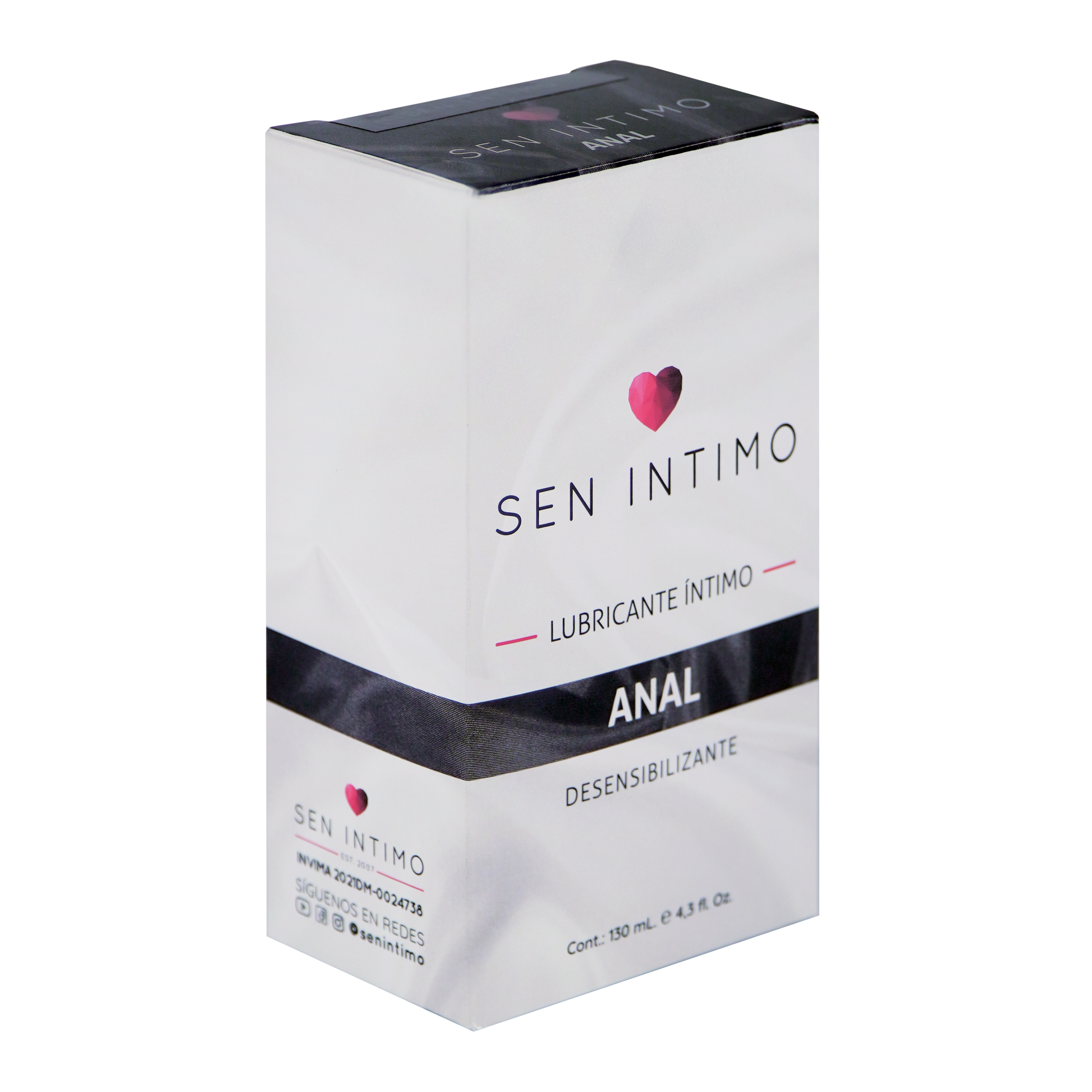 Caja Lubricante Anal Desensibilizante 130ml Sen Íntimo con lidocaína
