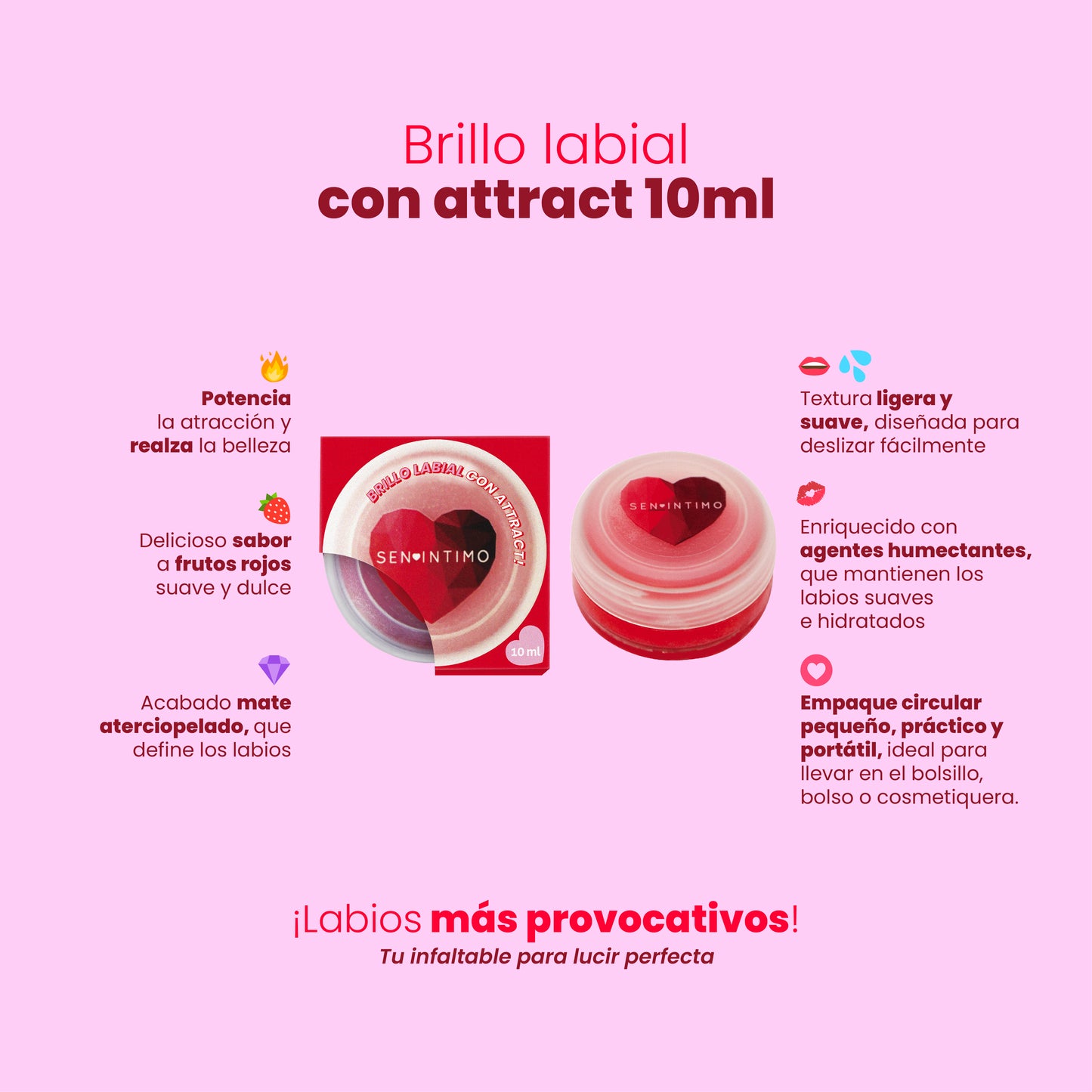Lip Gloss X 10 Ml Red Fruits Sen Intimo