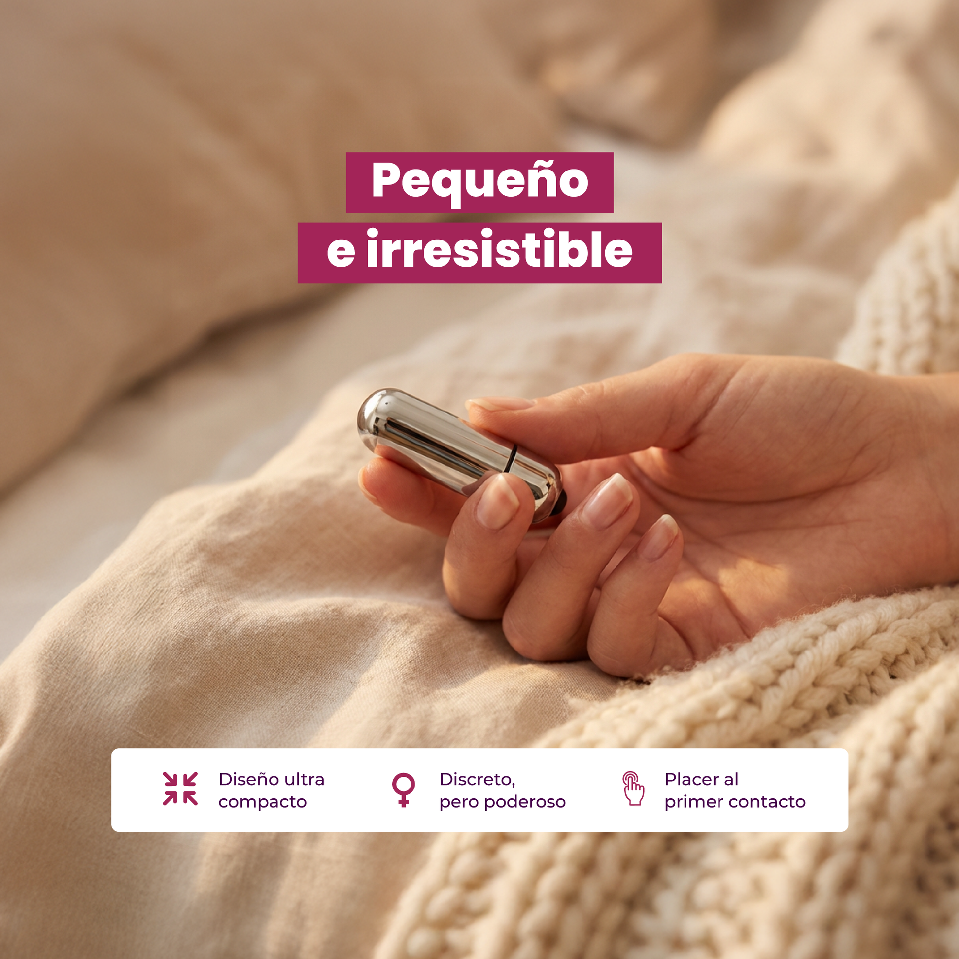 Bala Vibradora Sen Íntimo - Máximo placer, tamaño discreto, fácil de llevar, suave y seguro para la piel