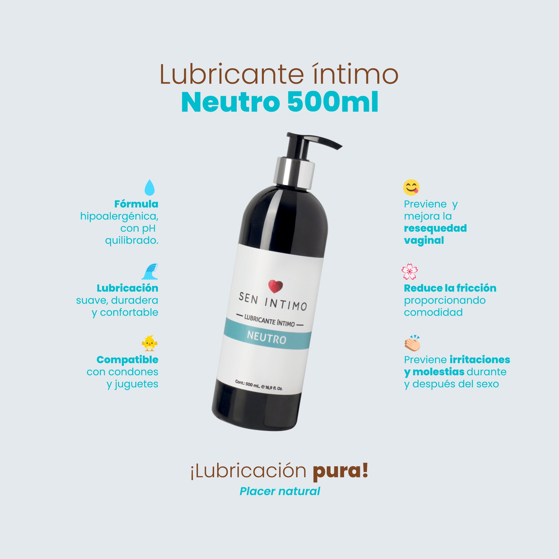 Beneficios lubricante íntimo neutro Sen Íntimo pH balanceado vegano sin parabenos