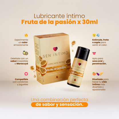 Lubricante Íntimo Efecto Caliente Sabor Maracuyá 30 ml | Sen Íntimo