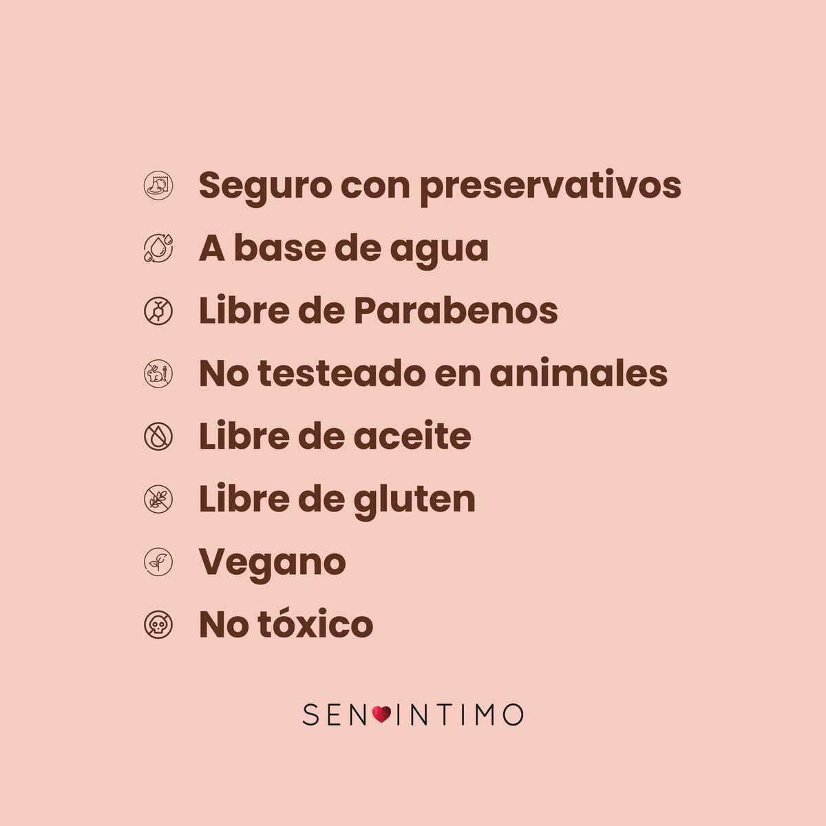 Lubricante Caliente Chocolate Sen Íntimo - vegano, base agua, libre parabenos, libre aceite, no tóxico