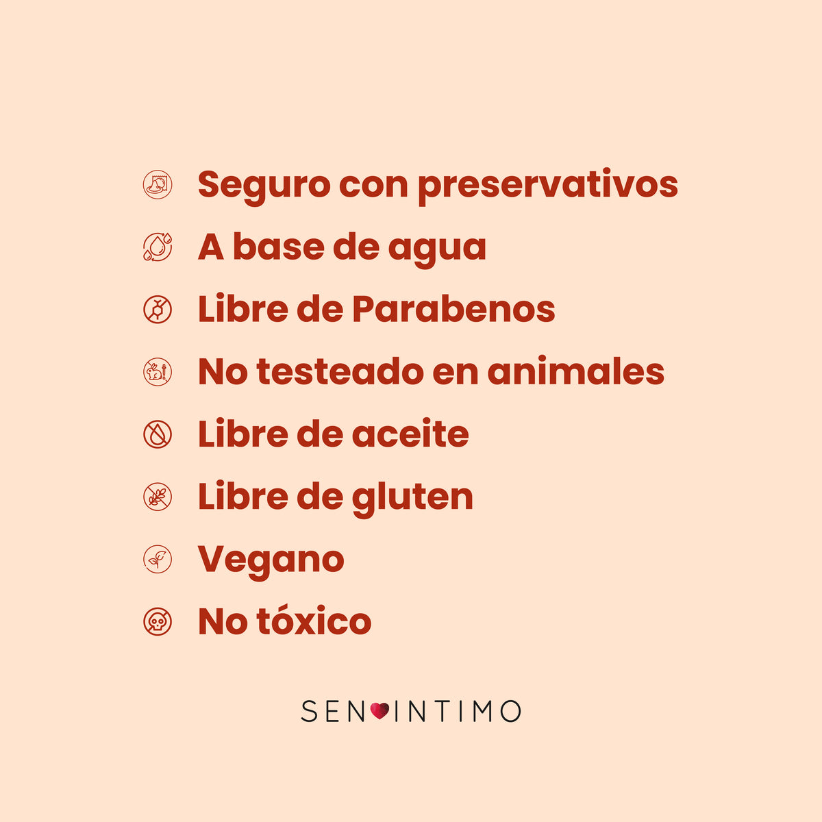 Lubricante Caliente Caramelo Sen Íntimo - vegano, base agua, libre de parabenos, seguro con preservativos