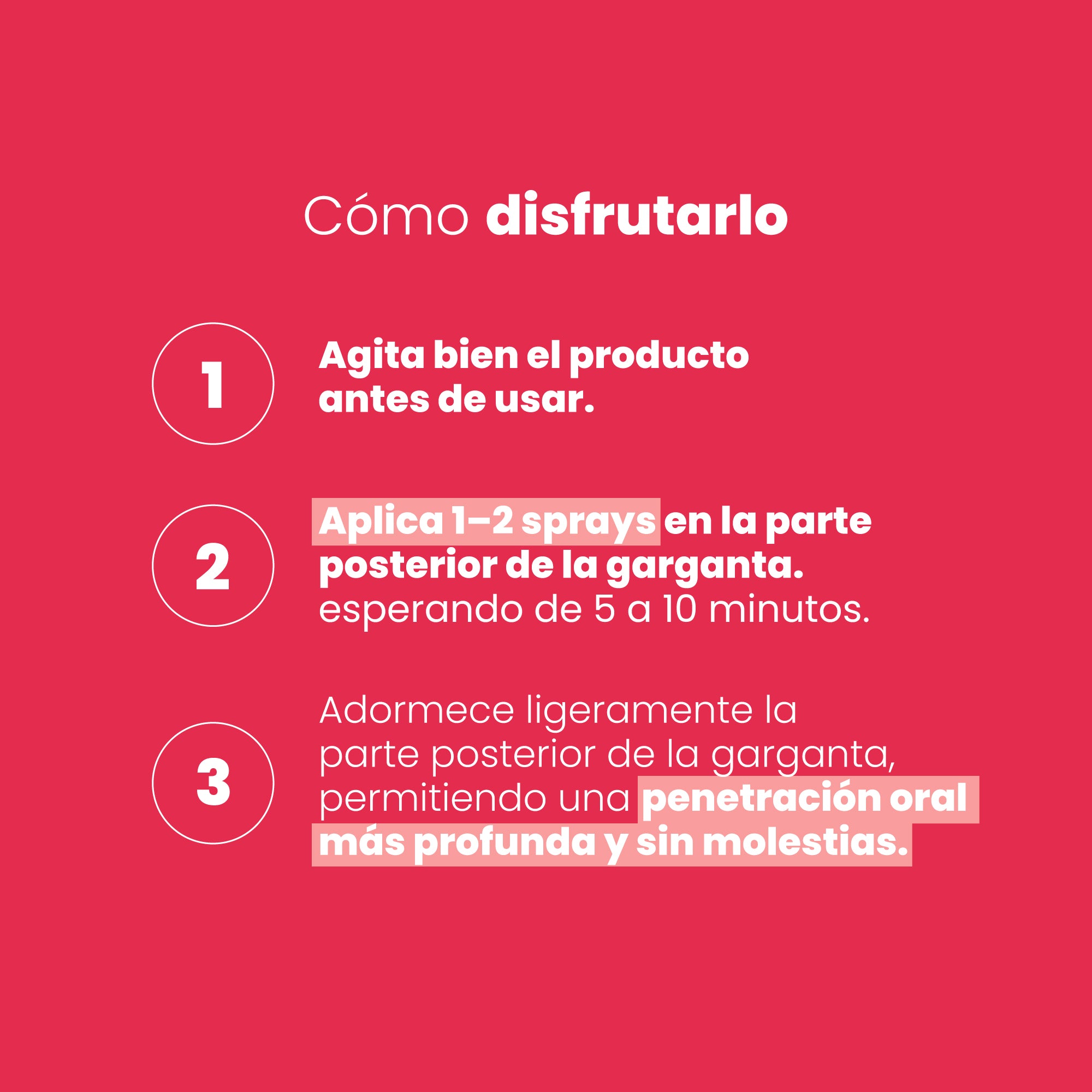Cómo usar spray garganta profunda desensibilizante paso a paso - Sen Íntimo