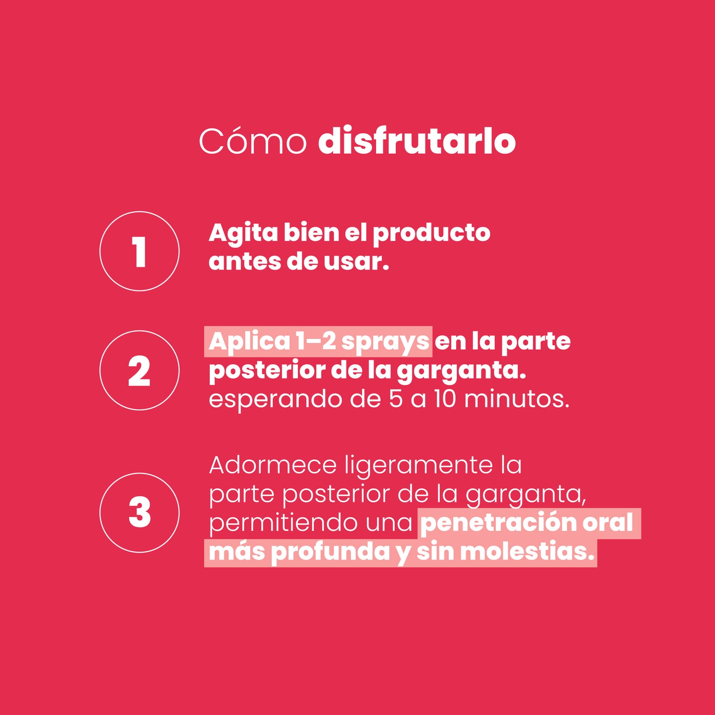 Cómo usar spray garganta profunda desensibilizante paso a paso - Sen Íntimo