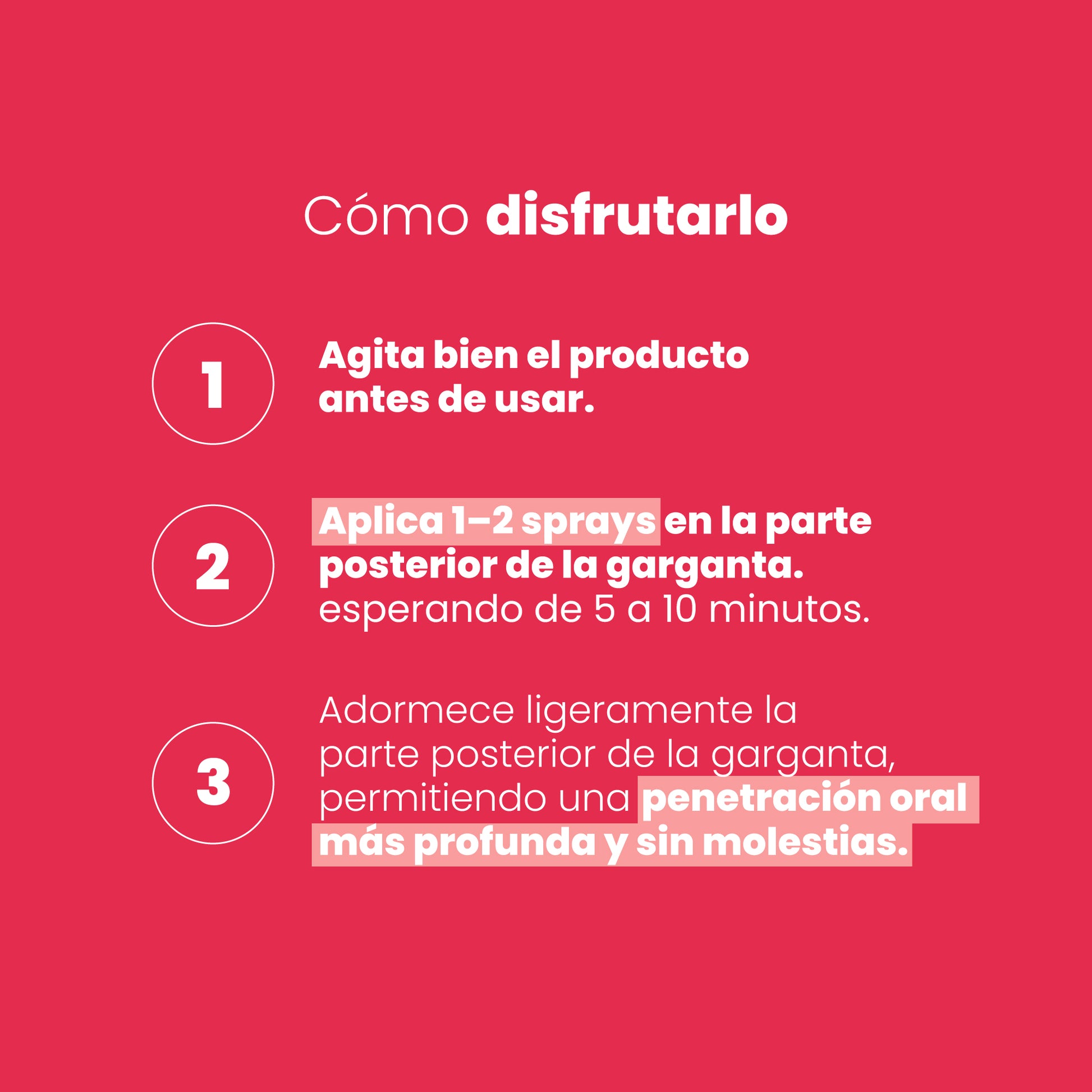 Cómo usar spray garganta profunda desensibilizante paso a paso - Sen Íntimo