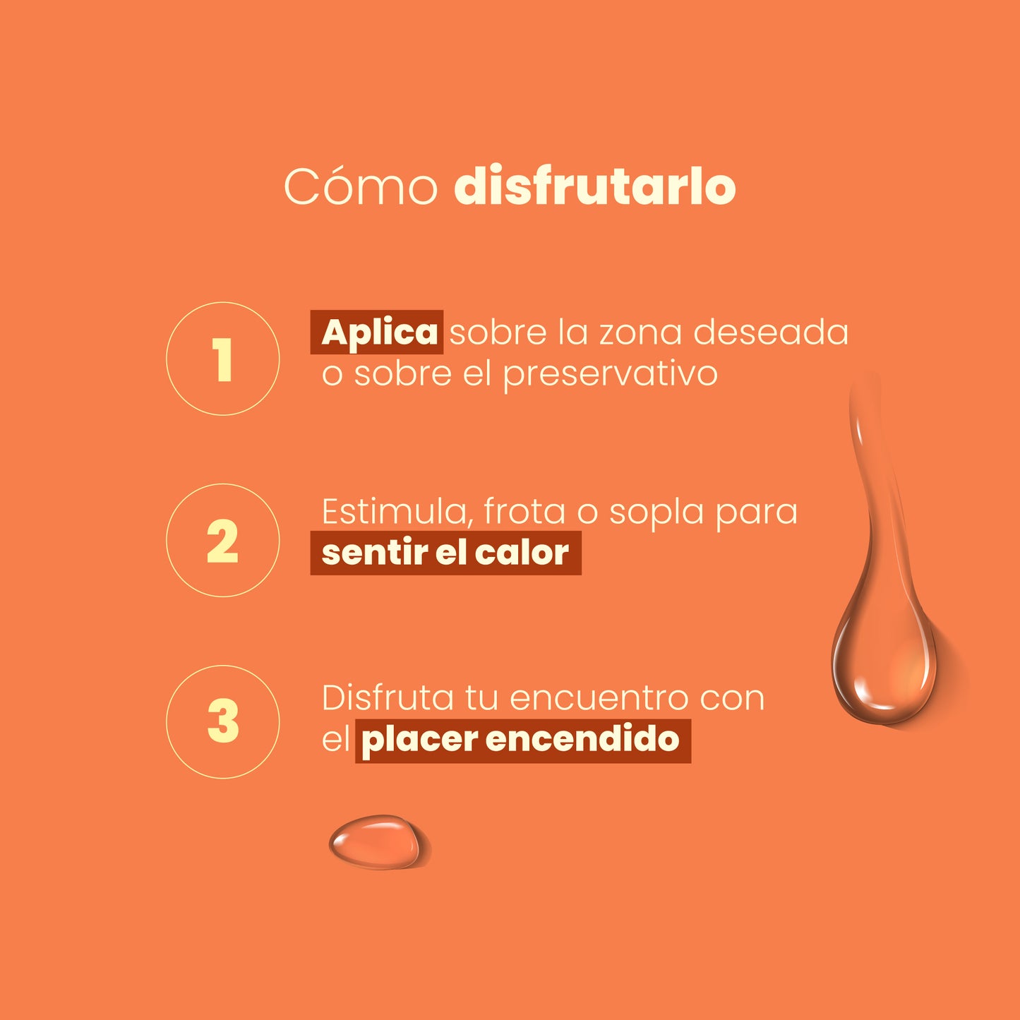 Lubricante caliente tropical Sen Íntimo - cómo disfrutarlo modo de uso 3 pasos