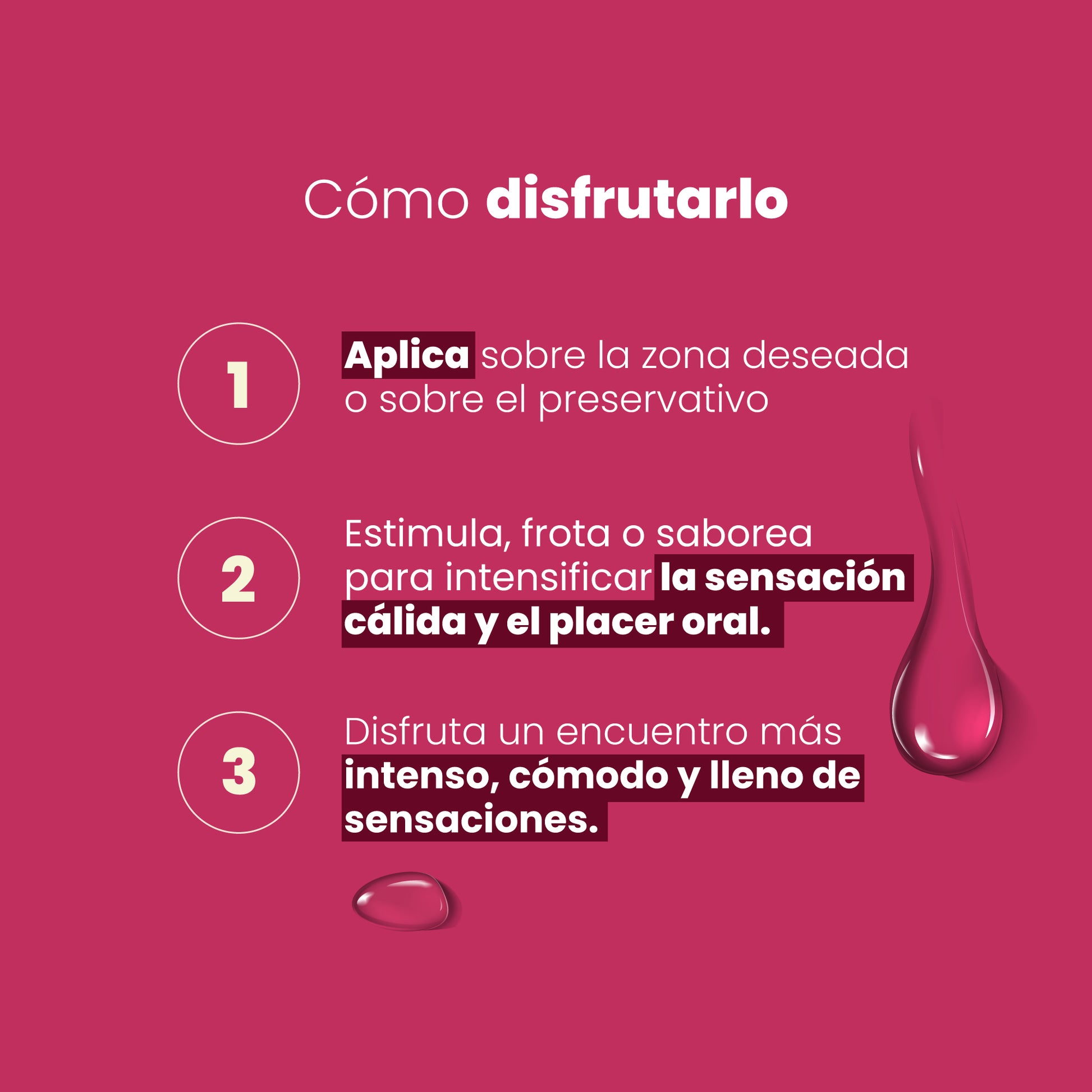 Cómo usar el Lubricante Íntimo Trío Placer Sen Íntimo - aplica estimula frota saborea