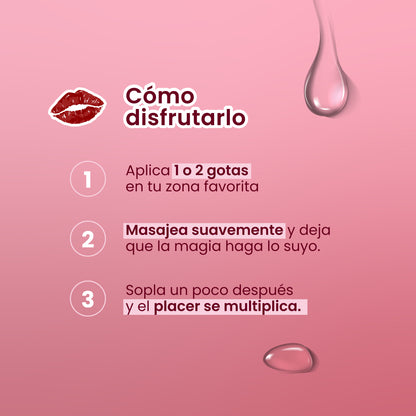 Vibrador Líquido Electrizante Sen Íntimo - cómo disfrutarlo 3 pasos aplicar masajear soplar placer se multiplica
