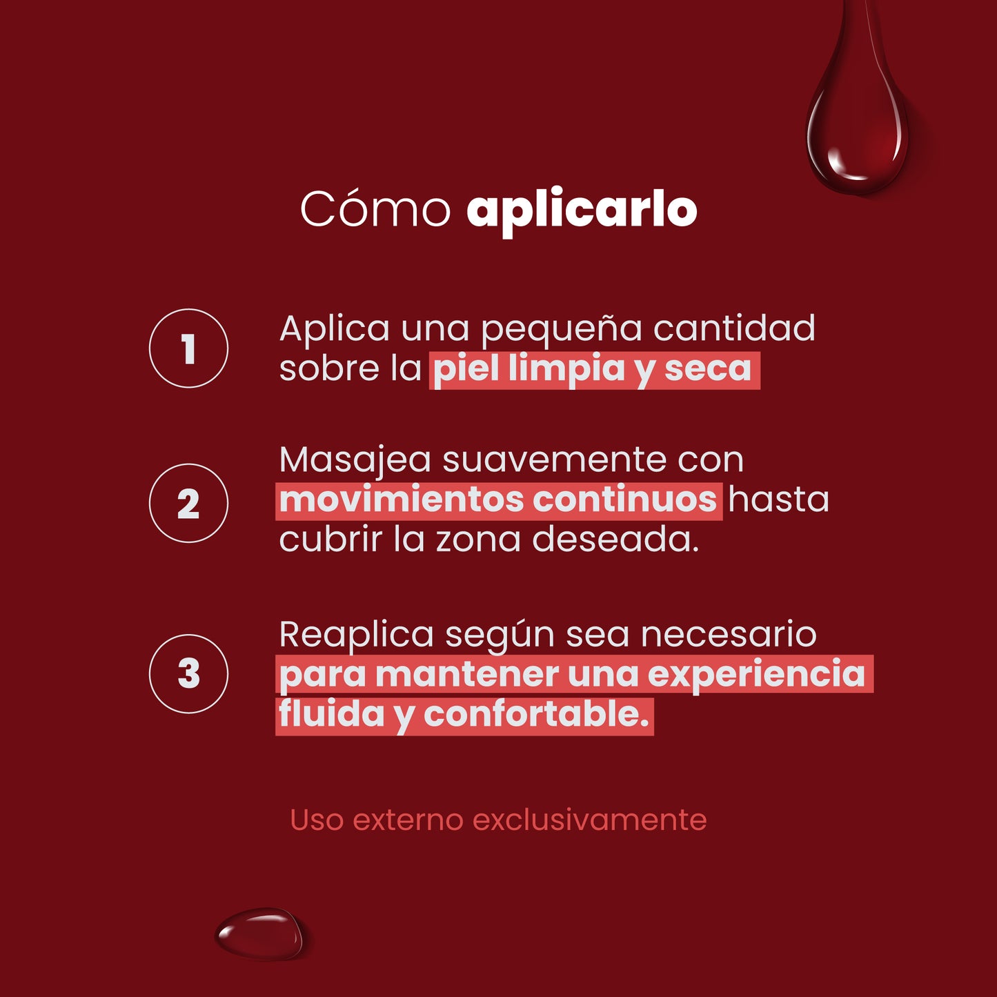 Cómo usar el Aceite para Masajes Sen Íntimo - Aplicar sobre piel y masajear suavemente