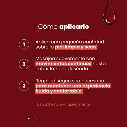 Cómo usar el Aceite para Masajes Sen Íntimo - Aplicar sobre piel y masajear suavemente