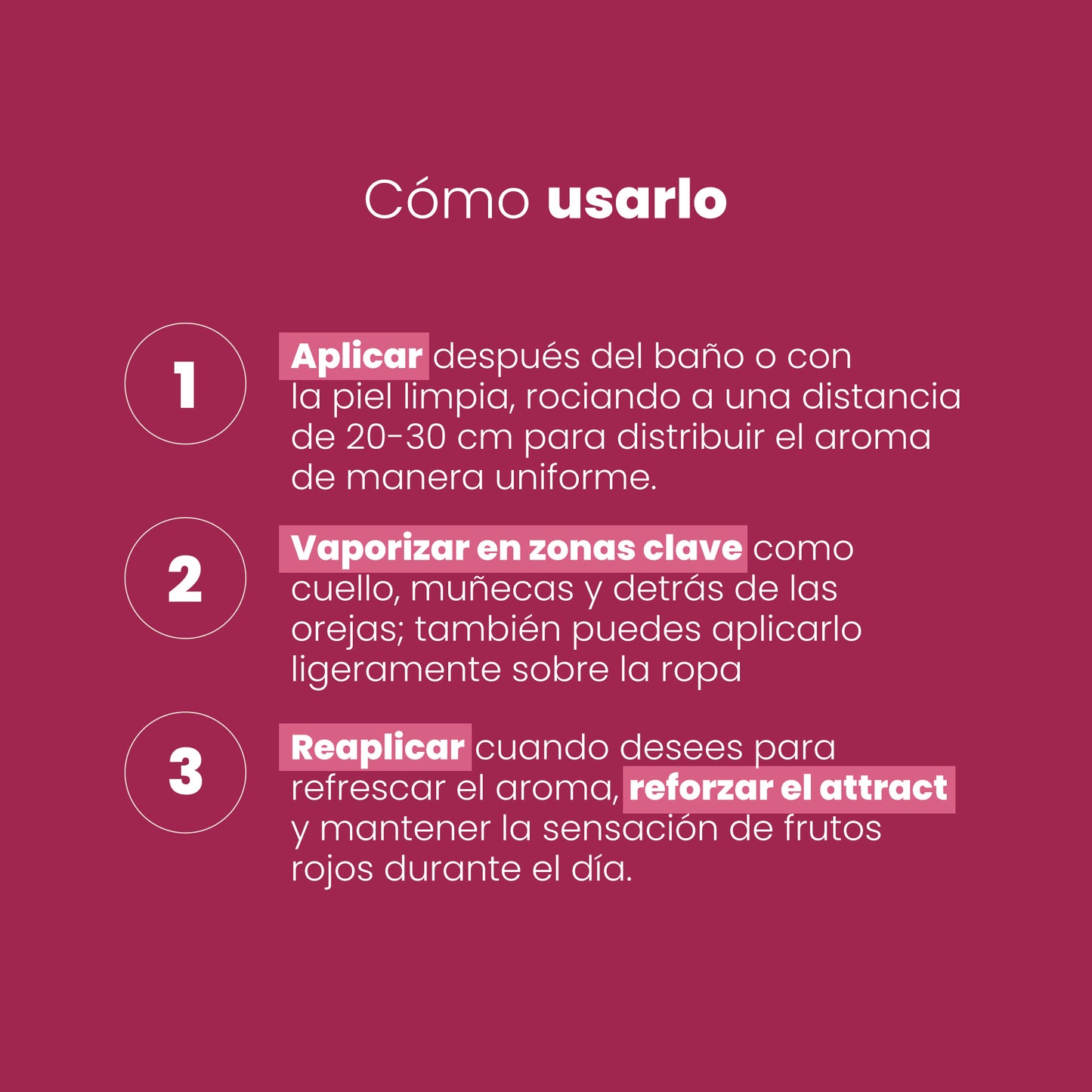 Splash Seduction Sen Íntimo - cómo usarlo 3 pasos aplicar vaporizar reaplicar fragancia floral dulce