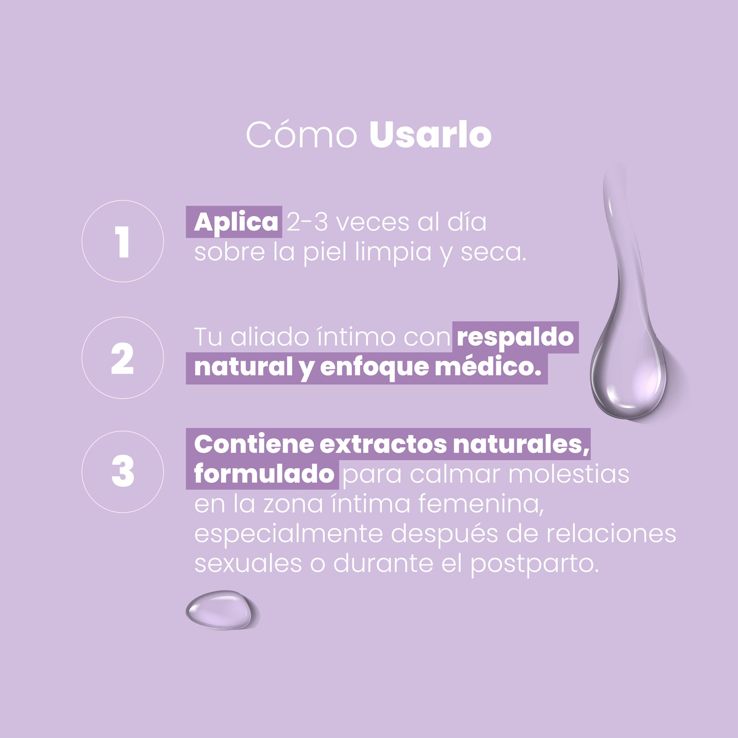 Cómo usar el After Care Sen Íntimo - Aplicar 2-3 veces al día sobre piel limpia, extractos naturales para zona íntima femenina