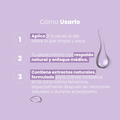 Cómo usar el After Care Sen Íntimo - Aplicar 2-3 veces al día sobre piel limpia, extractos naturales para zona íntima femenina