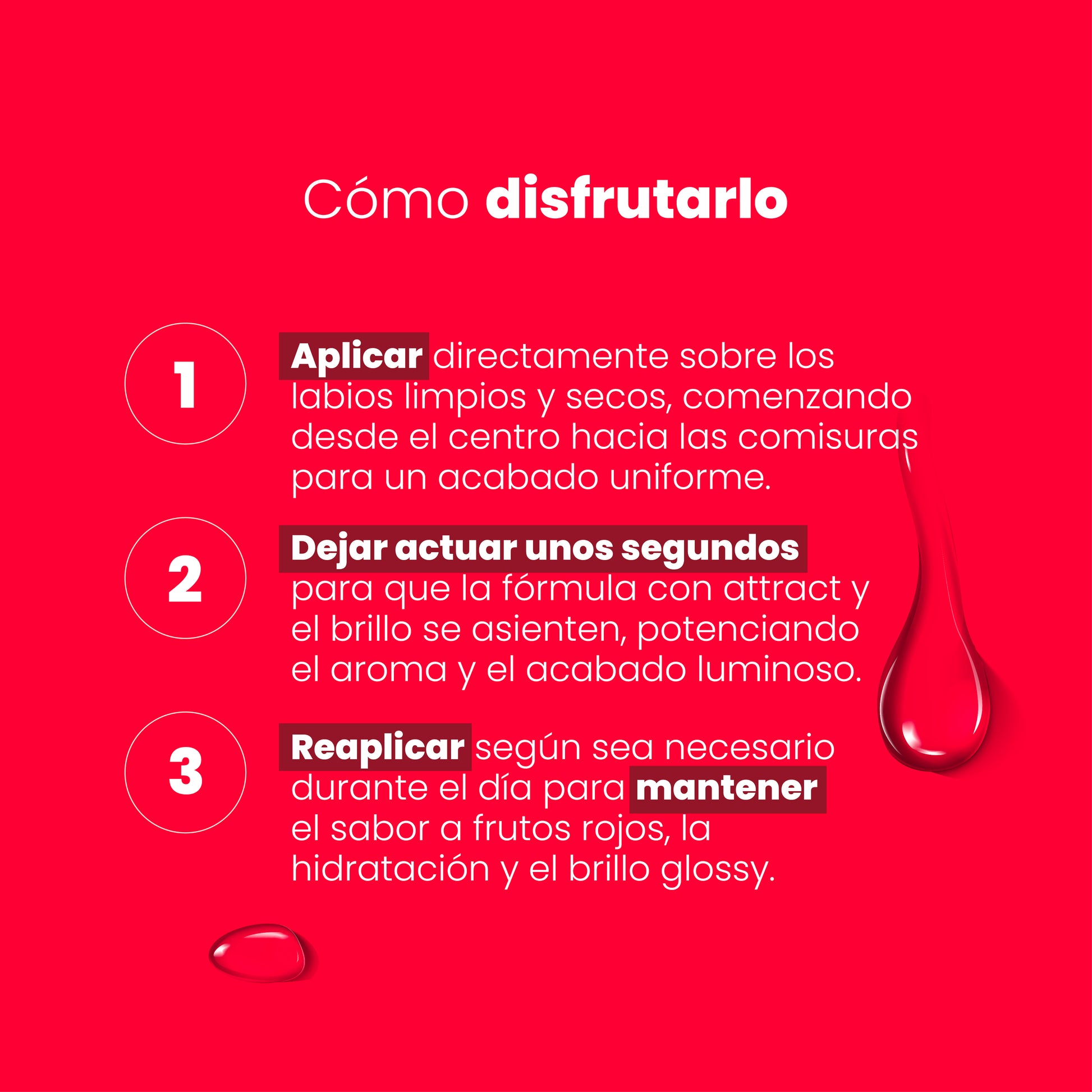 Cómo usar el Brillo Labial Sen Íntimo - Aplicar desde el centro hacia las comisuras, dejar actuar, reaplicar durante el día