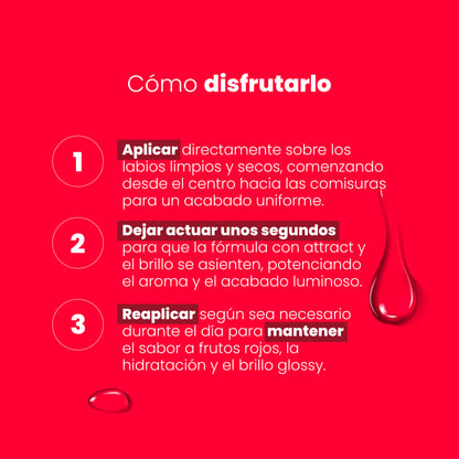 Cómo usar el Brillo Labial Sen Íntimo - Aplicar desde el centro hacia las comisuras, dejar actuar, reaplicar durante el día