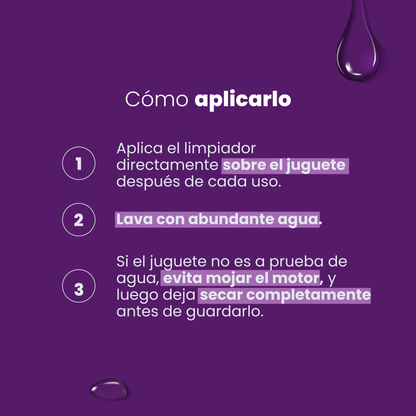 Cómo usar el Toy Cleaner X - Aplica sobre el juguete, lava con agua y deja secar completamente