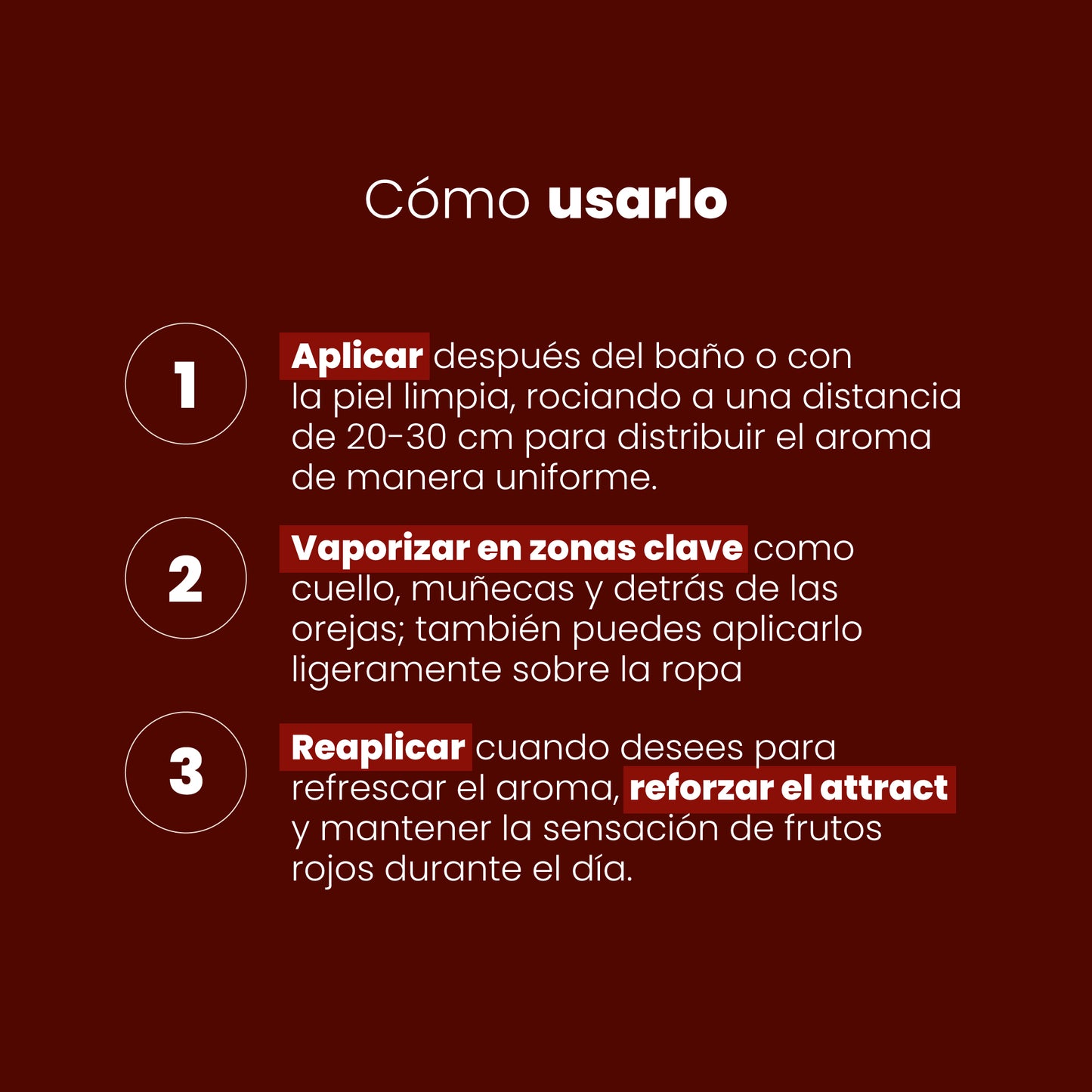 Splash Sexy Sen Íntimo - cómo usarlo 3 pasos aplicar vaporizar reaplicar fragancia frutal dulce ácida
