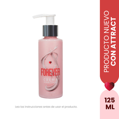 Crema Humectante Forever con Attract 125ml Sen Íntimo - frasco rosado dispensador blanco tapa plateada presentación frontal fondo blanco

