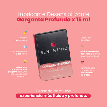 Spray Garganta Profunda Desensibilizante 15ml características - Sen Íntimo