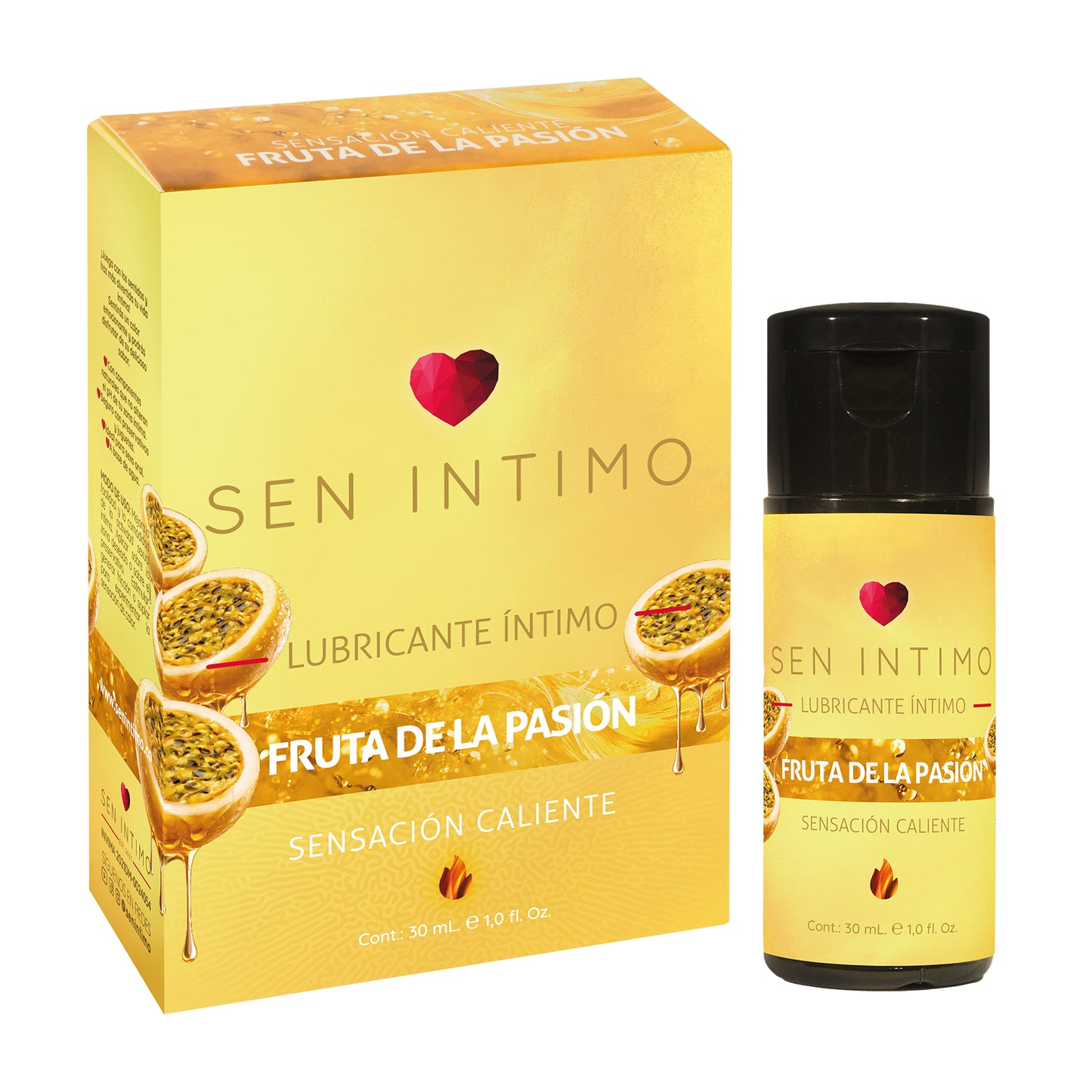 Lubricante Íntimo Efecto Caliente Sabor Maracuyá 30 ml | Sen Íntimo