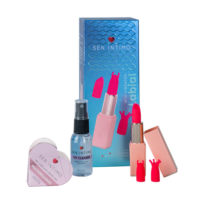 Kit Mini Vibrador Labial Sen Íntimo con lubricante y Toy Cleaner