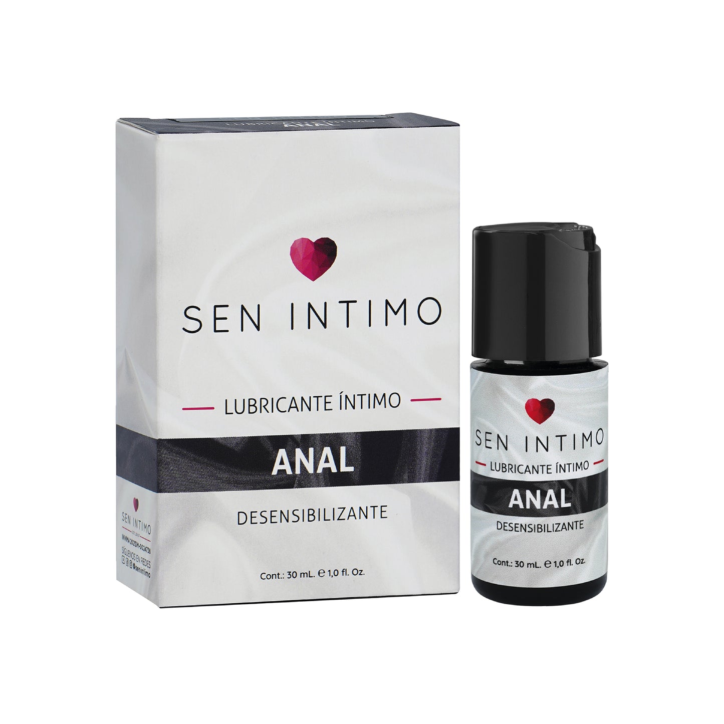 Lubricante Anal Desensibilizante Sen Íntimo - frasco con lidocaína