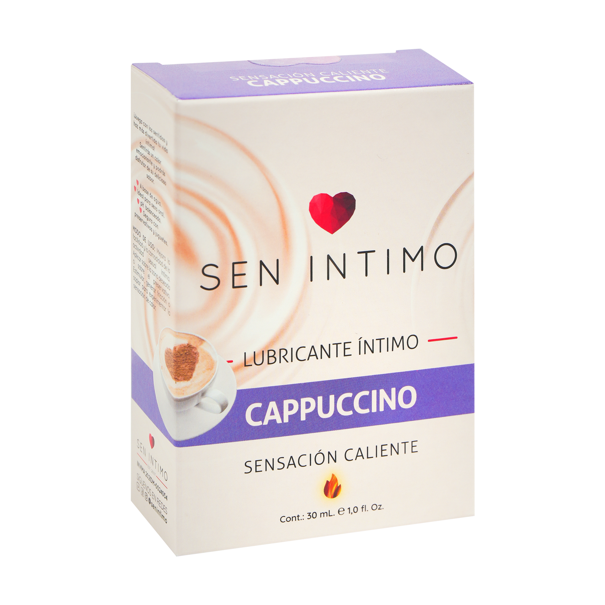 Caja lubricante caliente cappuccino 30ml Sen Íntimo