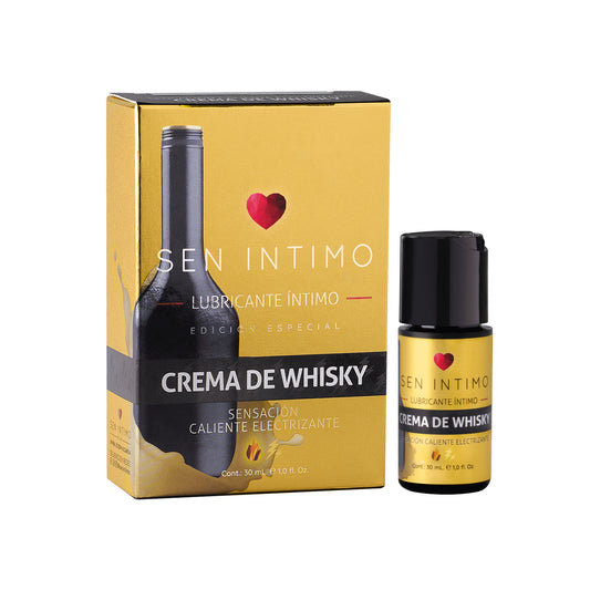 Lubricante Crema de Whisky Electrizante 30ml Sen Íntimo - efecto calor, sabor whisky, compatible con condones
