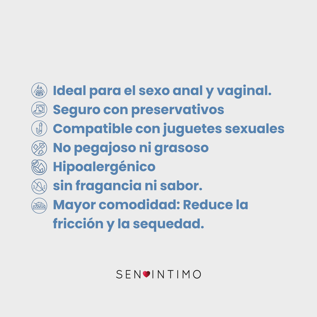 Lubricante Híbrido Premium Sen Íntimo - certificaciones y precauciones