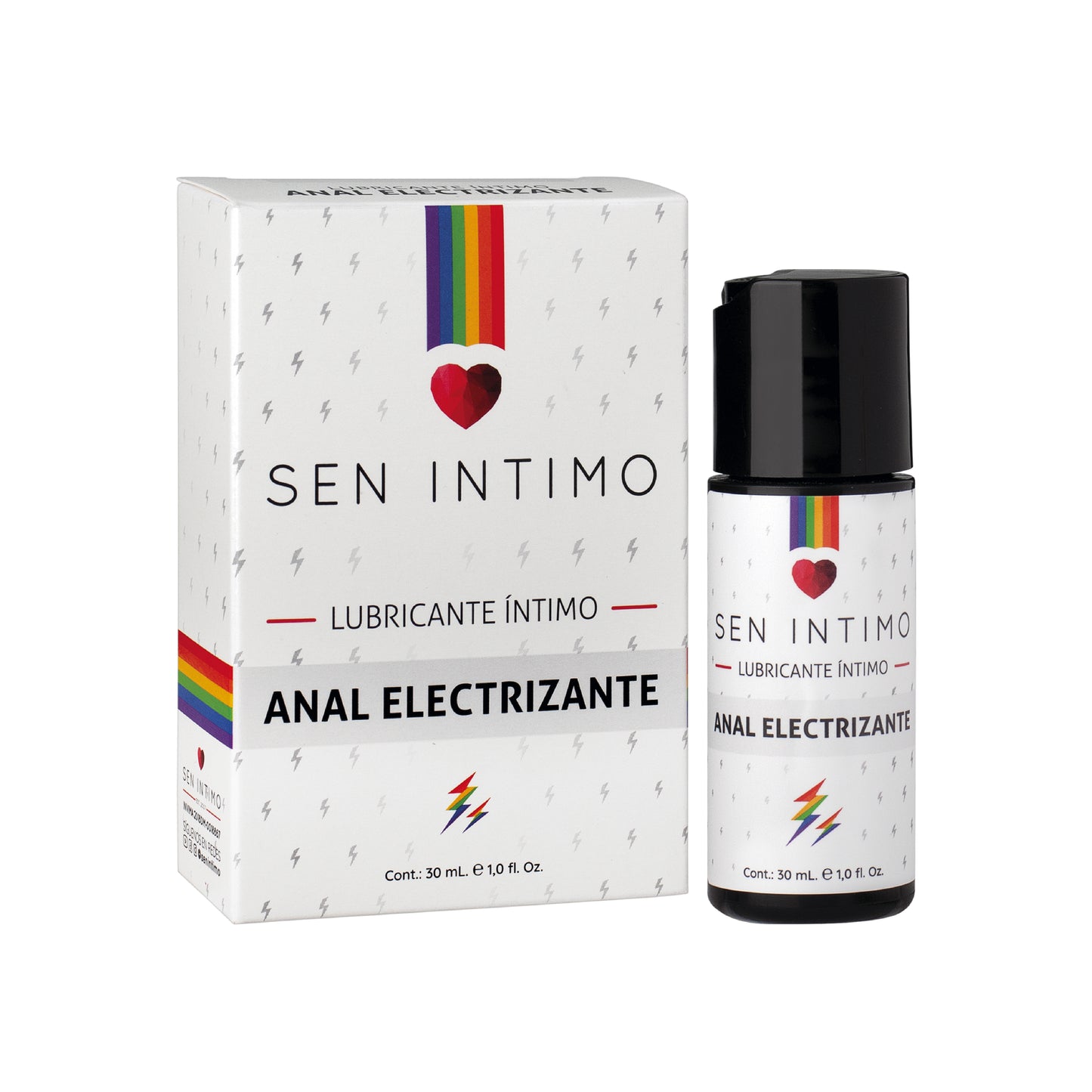 Lubricante íntimo anal electrizante Sen Íntimo 30ml frasco con dosificador y caja
