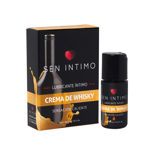 Lubricante Íntimo Crema de Whisky 30ml Sen Íntimo - caja y frasco sensación caliente, sabor irresistible