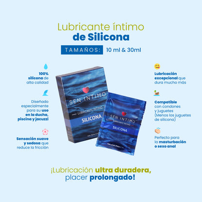 Lubricante Íntimo de Silicona 10ml y 30ml, ideal para uso prolongado y sexo anal