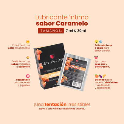 Beneficios Lubricante Intimo sabor Caramelo 7ml y 30ml deleitate con un irresistible sabor a Caramelo