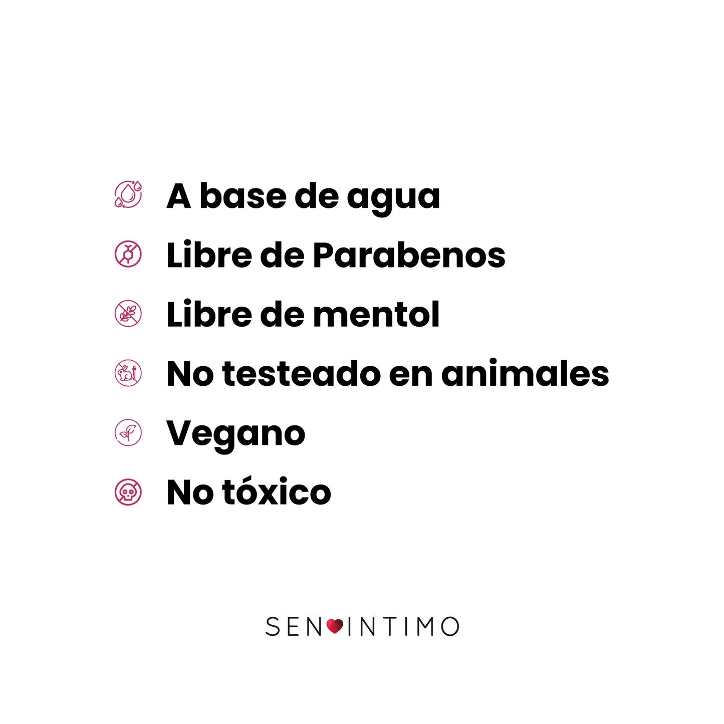 Lubricante Íntimo Trío Placer Sen Íntimo - base agua libre de parabenos libre de mentol vegano no tóxico