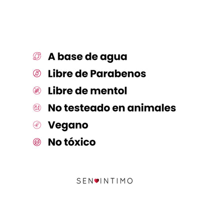 Lubricante Íntimo Trío Placer Sen Íntimo - base agua libre de parabenos libre de mentol vegano no tóxico