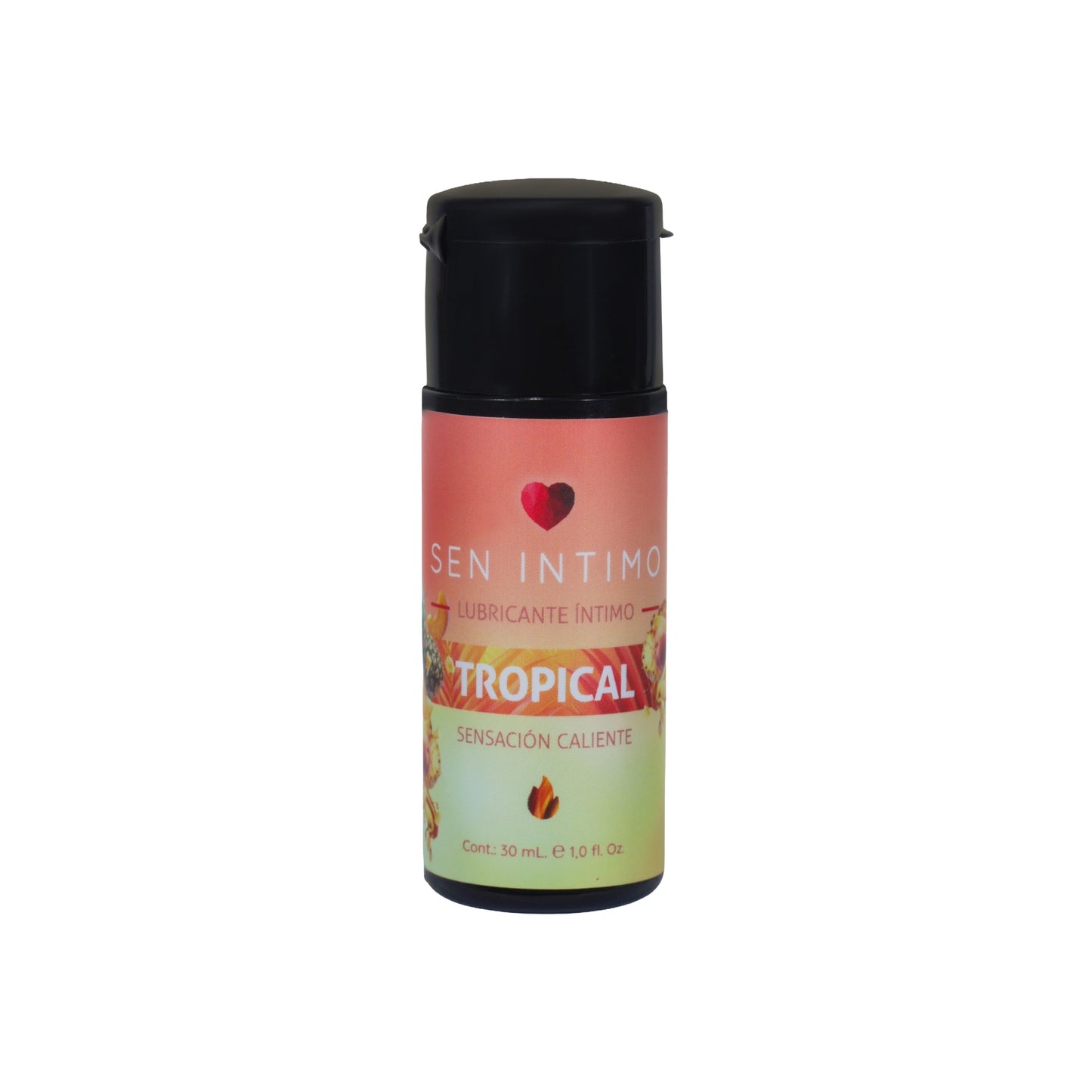Lubricante íntimo tropical Sen Íntimo - frasco envase vista frontal sensación caliente