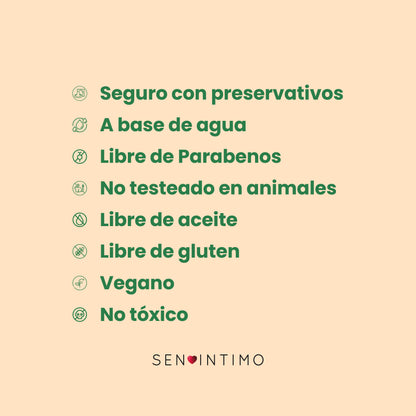 Lubricante mango vegano libre parabenos seguro preservativos - Sen Íntimo
