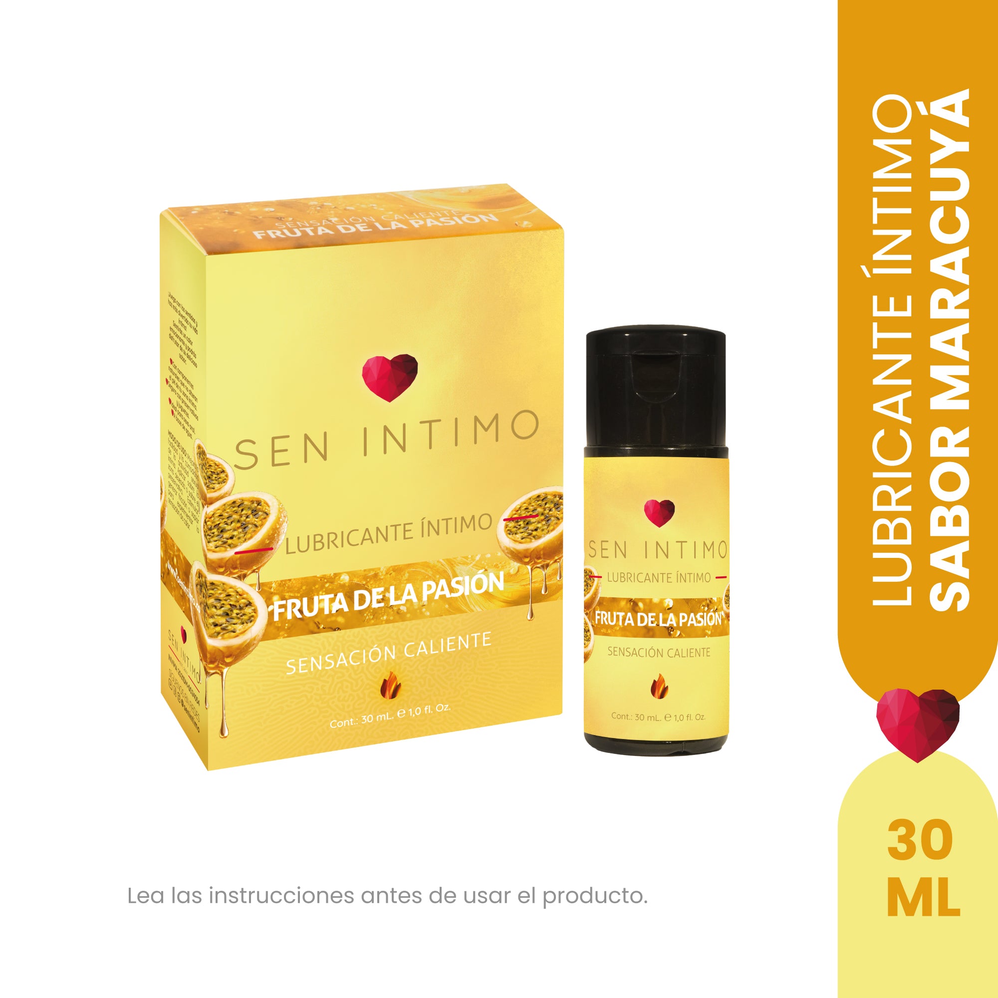 Lubricante Íntimo Efecto Caliente Maracuyá 30ml | Sen Íntimo ...