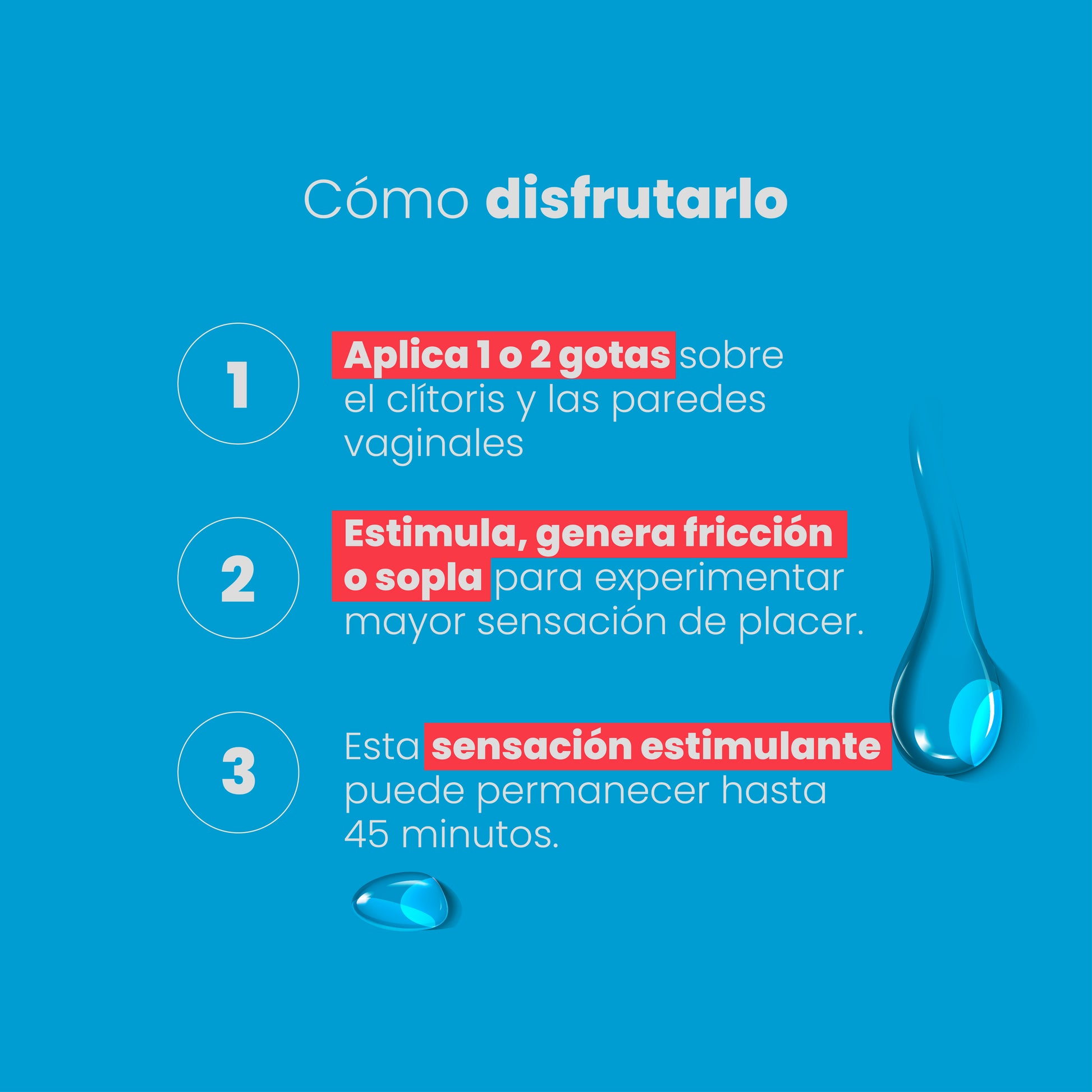 Lubricante Íntimo Frío Calor Sen Íntimo - modo de uso 3 pasos efecto 45 minutos