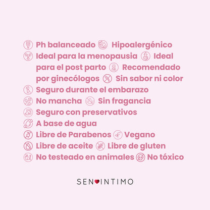 Lubricante íntimo neutro con ácido hialurónico y aloe vera 500ml - Senintimo