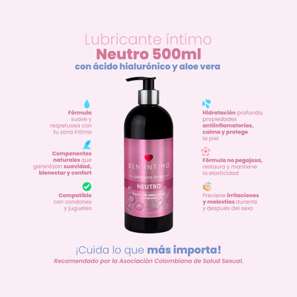 Lubricante vaginal hidratante base agua sin fragancia 500ml
