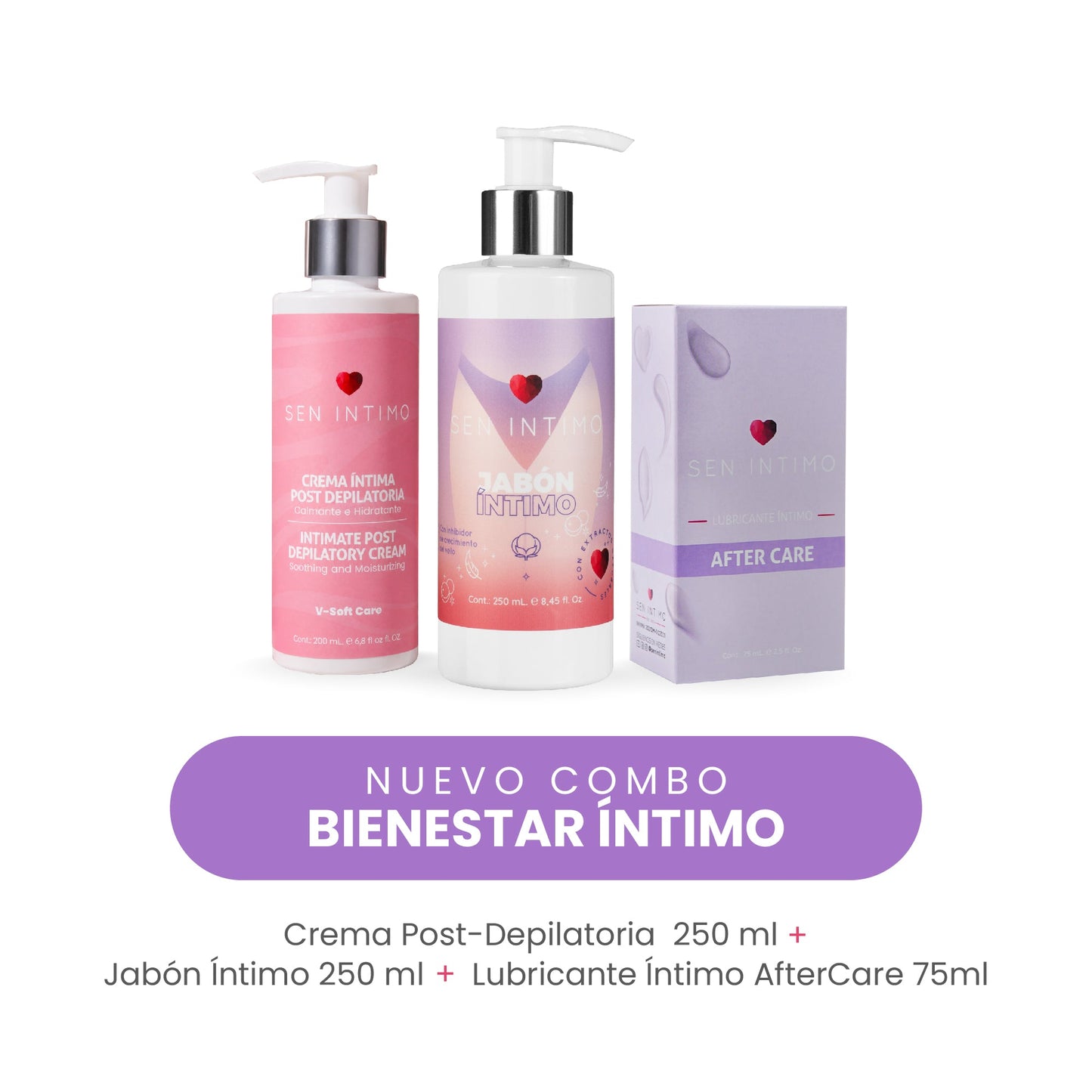 Combo Bienestar Íntimo Sen Íntimo - Crema Post Depilatoria, Jabón Íntimo y AfterCare